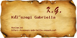 Kőszegi Gabriella névjegykártya